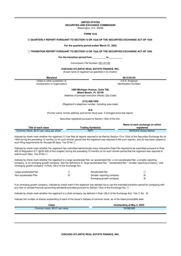 Vorschaubild Chicago Atlantic Real Estate Finance 10-Q Quartalsbericht  
