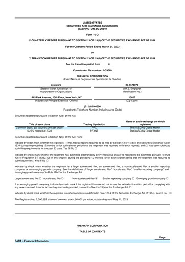 Thumbnail PhenixFIN 10-Q Quarterly Report FY2023 