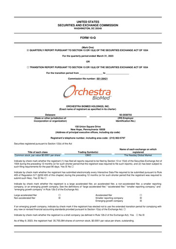 Thumbnail Orchestra BioMed  10-Q Quarterly Report FY2023 