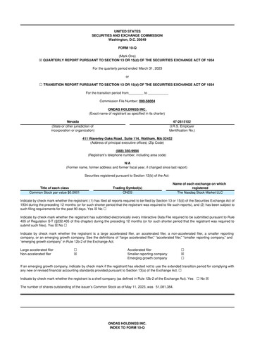 Thumbnail Ondas Holdings 10-Q Quarterly Report FY2023 
