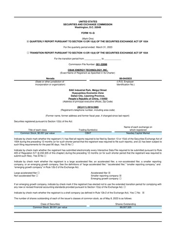 Thumbnail CBAK Energy Technology 10-Q Quarterly Report FY2023 