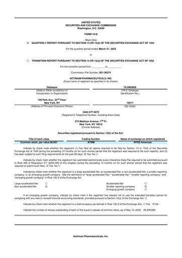 Thumbnail Actinium Pharmaceuticals 10-Q Quarterly Report FY2023 