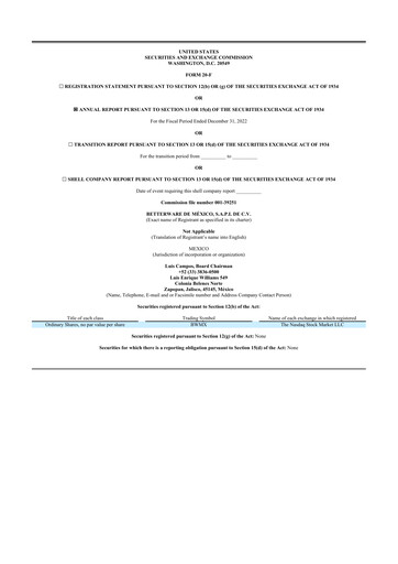 Thumbnail Betterware de Mexico 20-F Annual Report 2022