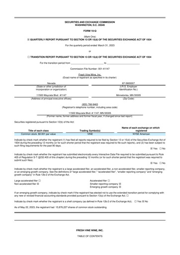 Thumbnail Fresh Vine Wine 10-Q Quarterly Report FY2023 