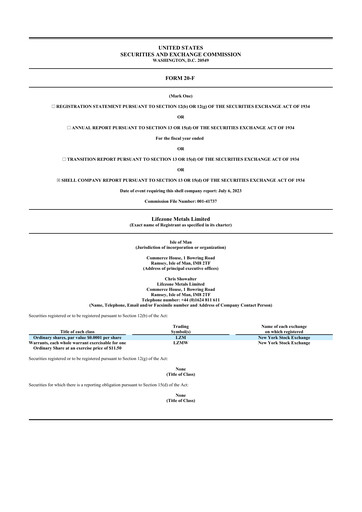 Thumbnail Lifezone Metals 20-F Annual Report 