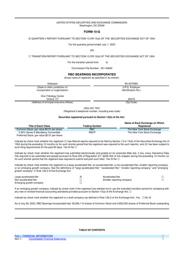Thumbnail RBC Bearings 10-Q Quarterly Report FY2023 