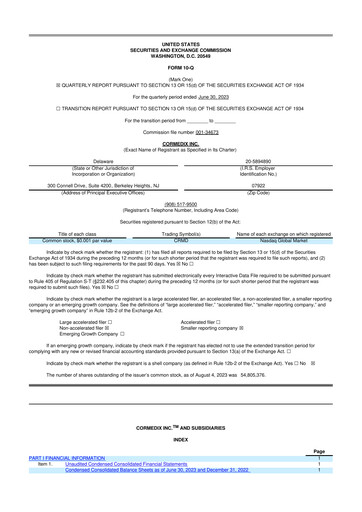 Thumbnail CorMedix 10-Q Quarterly Report FY2023 