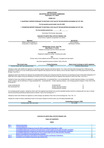 Vorschaubild Chicago Atlantic Real Estate Finance 10-Q Quartalsbericht  