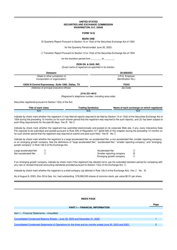 Thumbnail Zion Oil & Gas 10-Q Quarterly Report FY2023 