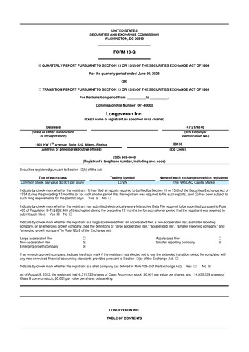 Thumbnail Longeveron 10-Q Quarterly Report FY2023 