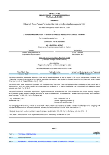 Thumbnail Air Industries Group 10-Q Quarterly Report FY2023 