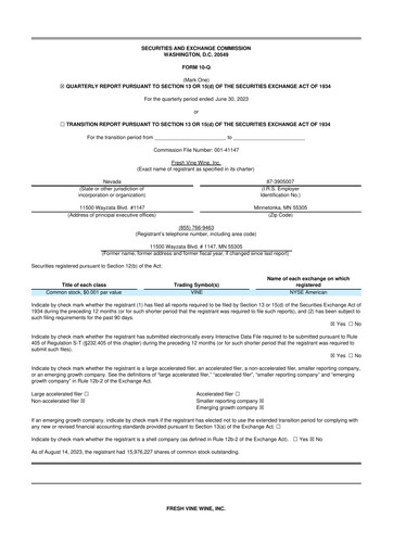 Thumbnail Fresh Vine Wine 10-Q Quarterly Report FY2023 