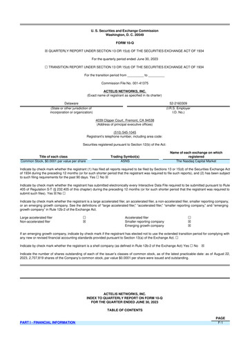 Thumbnail Actelis Networks 10-Q Quarterly Report FY2023 