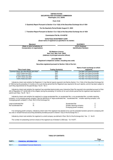 Thumbnail Saratoga Investment 10-Q Quarterly Report FY2024 