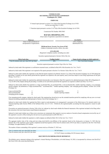 Thumbnail Rafael Holdings 10-K Annual Report 2023