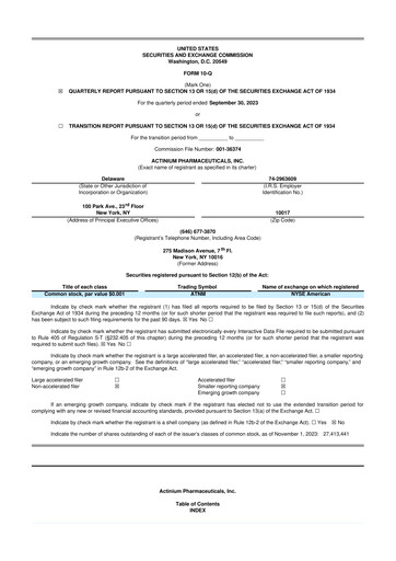Thumbnail Actinium Pharmaceuticals 10-Q Quarterly Report FY2023 
