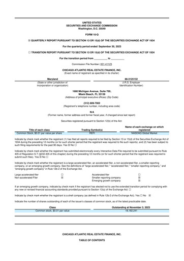 Vorschaubild Chicago Atlantic Real Estate Finance 10-Q Quartalsbericht  