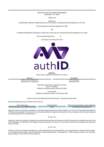 Thumbnail authID 10-Q Quarterly Report FY2023 