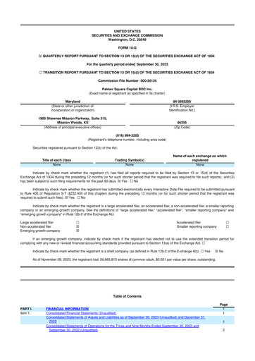 Thumbnail Palmer Square Capital BDC 10-Q Quarterly Report FY2023 