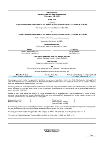 Thumbnail Ondas Holdings 10-Q Quarterly Report FY2023 