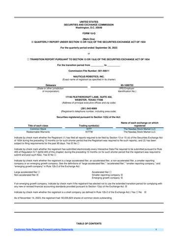 Thumbnail Nauticus Robotics 10-Q Quarterly Report FY2023 
