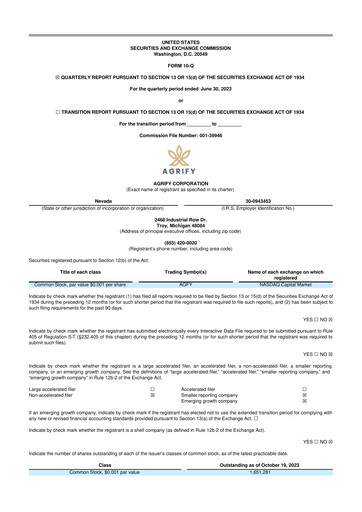 Thumbnail Agrify 10-Q Quarterly Report FY2023 