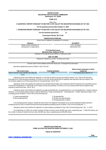 Thumbnail Maison Solutions 10-Q Quarterly Report FY2024 