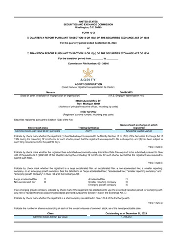 Thumbnail Agrify 10-Q Quarterly Report FY2023 