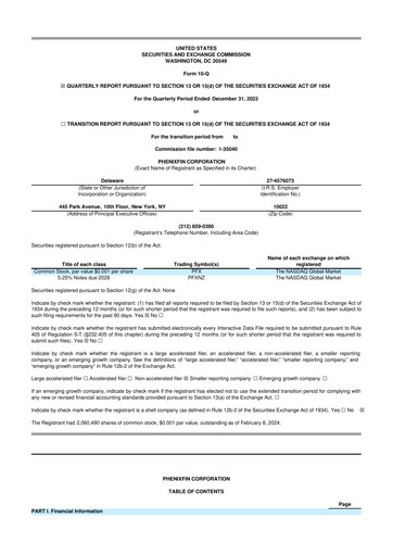 Thumbnail PhenixFIN 10-Q Quarterly Report FY2024 