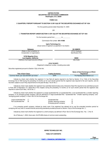 Miniature Ispire Technology 10-Q Rapport trimestriel 2024 