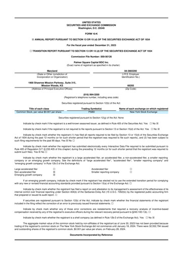 Miniature Palmer Square Capital BDC 10-K Rapport annuel 2023