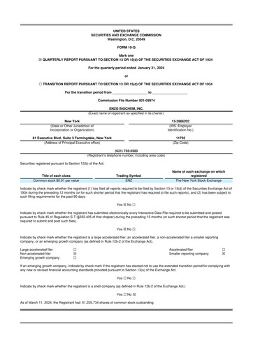 Thumbnail Enzo Biochem 10-Q Quarterly Report FY2024 