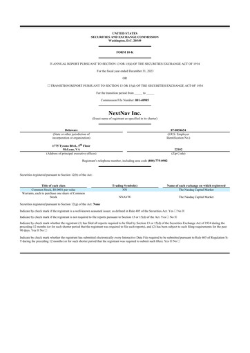 Thumbnail NextNav 10-K Annual Report 2023