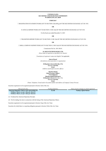 Thumbnail Alarum Technologies 20-F Annual Report 2023