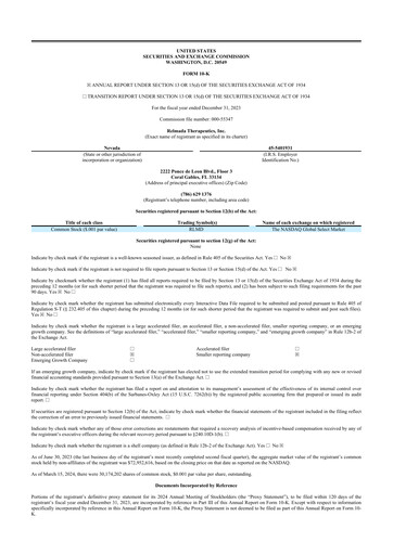 Thumbnail Relmada Therapeutics 10-K Annual Report 2023