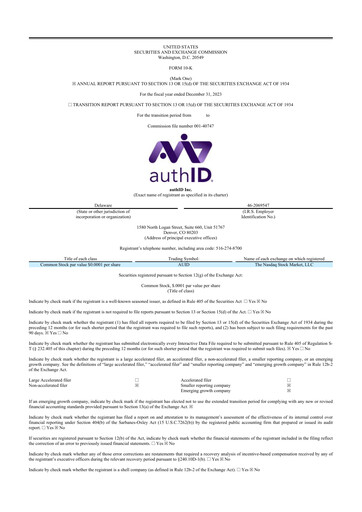 Thumbnail authID 10-K Annual Report 2023