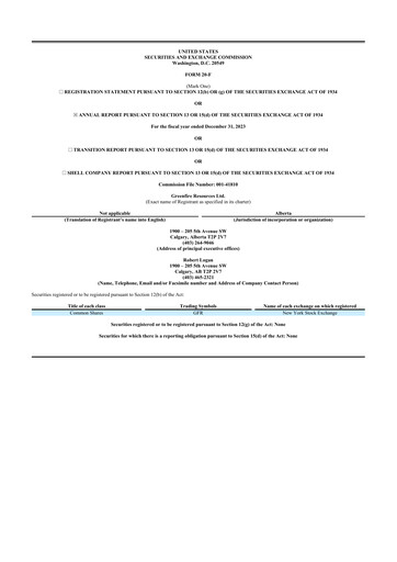 Vorschaubild Greenfire Resources 20-F Jahresbericht 2023