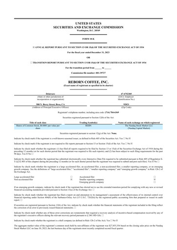 Thumbnail Reborn Coffee 10-K Annual Report 2023