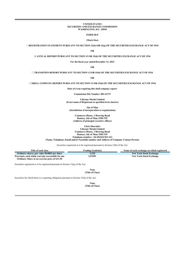Thumbnail Lifezone Metals 20-F Annual Report 2023