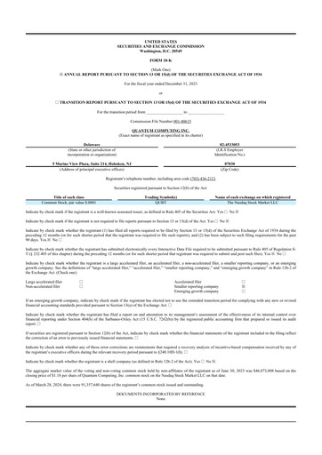 Thumbnail Quantum Computing 10-K Annual Report 2023