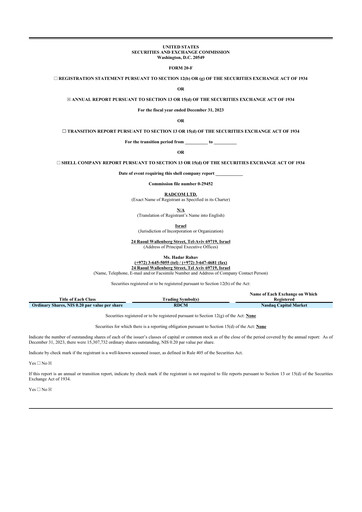 Thumbnail RADCOM 20-F Annual Report 2023