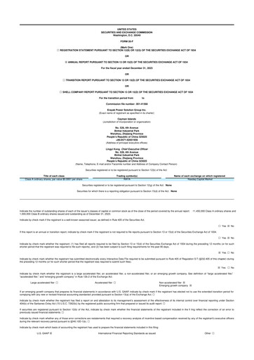 Thumbnail Erayak Power Solution 20-F Annual Report 2023