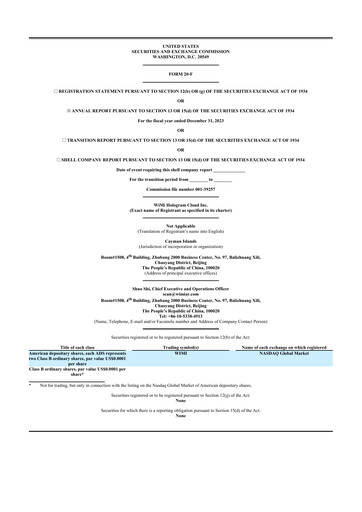 Thumbnail WiMi Hologram Cloud 20-F Annual Report 2023