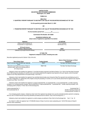Miniature Vicarious Surgical 10-Q Rapport trimestriel 2024 