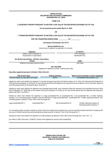 Thumbnail Sensus Healthcare 10-Q Quarterly Report FY2024 