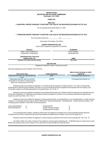 Thumbnail Jasper Therapeutics 10-Q Quarterly Report FY2024 