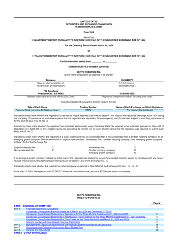 Miniature Serve Robotics 10-Q Rapport trimestriel 2024 