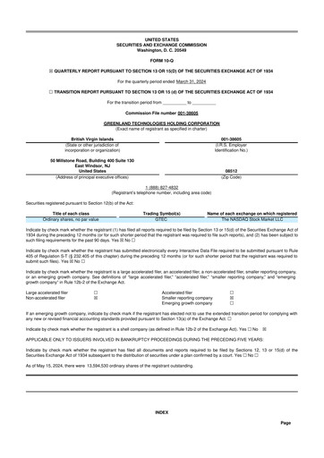 Thumbnail Greenland Technologies 10-Q Quarterly Report FY2024 Q1