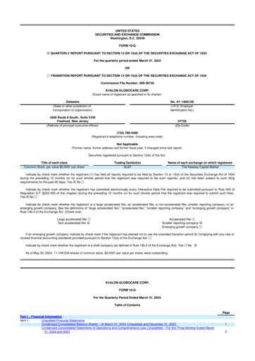 Thumbnail Avalon GloboCare 10-Q Quarterly Report FY2024 