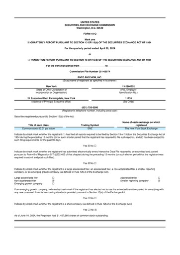 Thumbnail Enzo Biochem 10-Q Quarterly Report FY2024 
